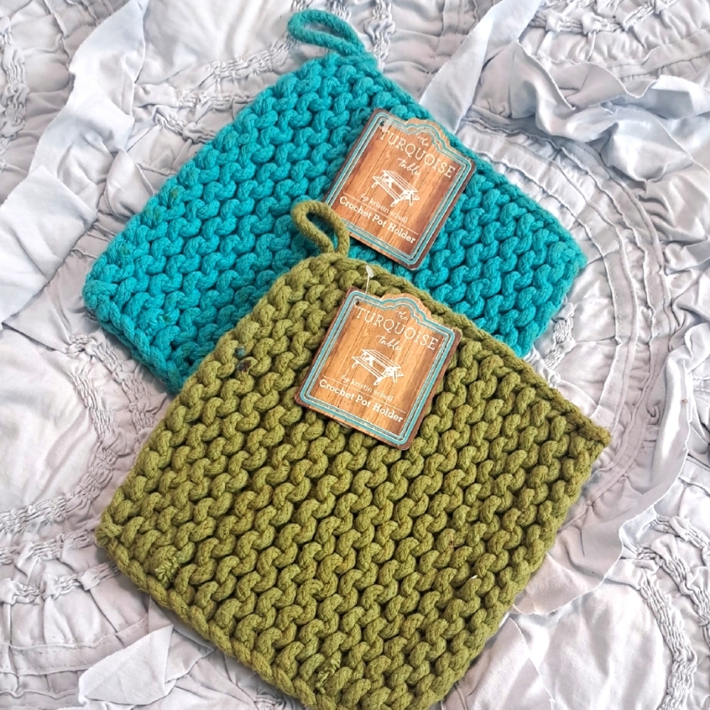 The Turquoise Table Crochet Pot Holders (2)